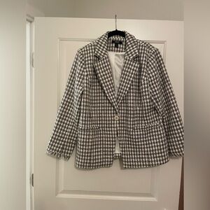 Dennis by Dennis Basso Women's Checkered Blazer Jacket 100% Cotton Body Size 12